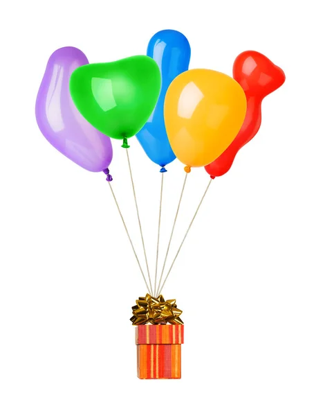 Ballonnen Gift Geïsoleerd Witte Achtergrond — Stockfoto