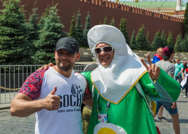 Moskou Rusland Juni 2018 Voetbalfans Het Rode Plein Tijdens Het — Stockfoto