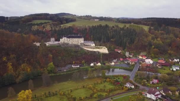 Castle Sternberk Czech Republic Aerial View Travel Architecture Video — Stock Video