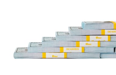 Beyaz arka plan üzerinde izole para merdiven