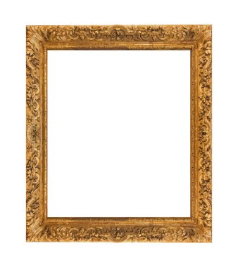 Beyaz arkaplanda izole edilmiş eski ahşap çerçeve
