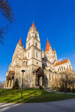 Mexikoplatz Viyana Avusturya - cityscape mimari arka plan kilisede