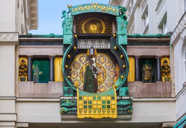 Famous Ankeruhr Clock in Hoher Markt - Vienna Austria clipart