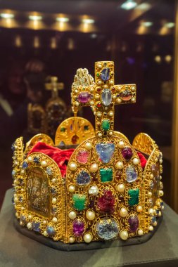 Viyana Avusturya Müzesi Hofburg Sarayı nda taç - arka plan seyahat