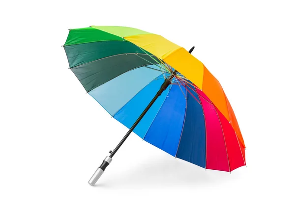 Kolorowy Parasol Izolowany Białym Tle — Zdjęcie stockowe