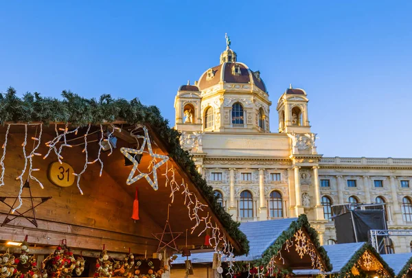 Marché Noël Près Quartier Des Musées Vienne Autriche Arrière Plan — Photo