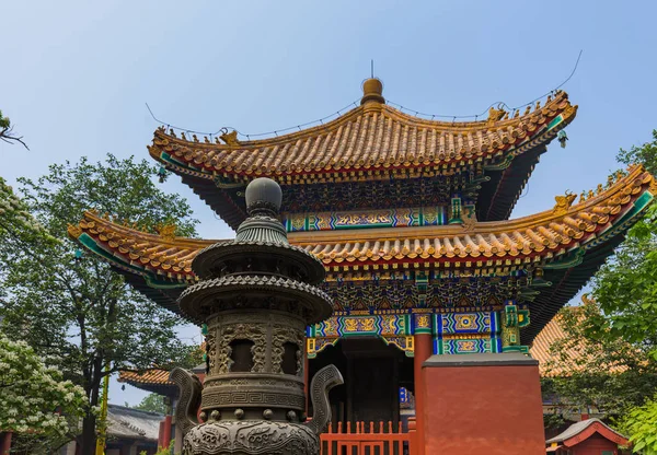 Lama Yonghetempel Peking China Het Platform Achtergrond — Stockfoto