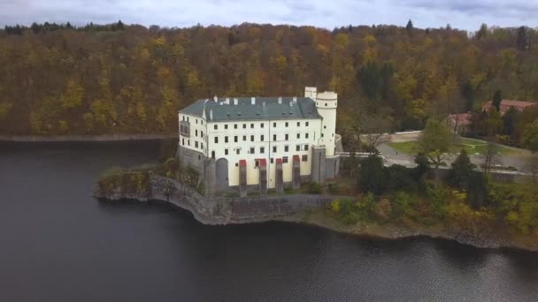 Zamek Orlik Nad Vltavou Republika Czeska Widok Lotu Ptaka Podróży — Wideo stockowe