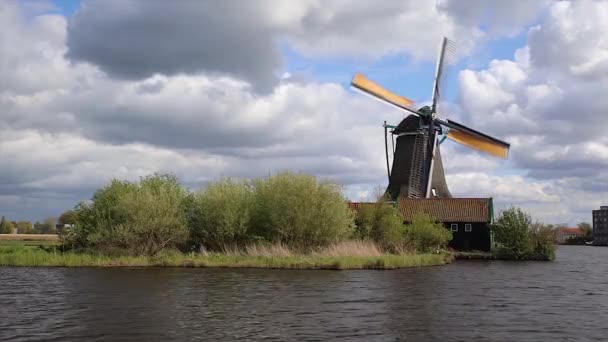 Windmühlen Zaanse Schans Niederlande Architekturvideo — Stockvideo