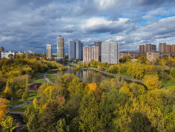 Casas Moscou Rússia Vista Aérea Arquitetura Fundo — Fotografia de Stock