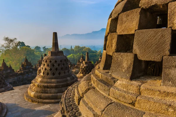 Borobudur Buddist Tempel Eiland Java Indonesië Reizen Architectuur Achtergrond — Stockfoto