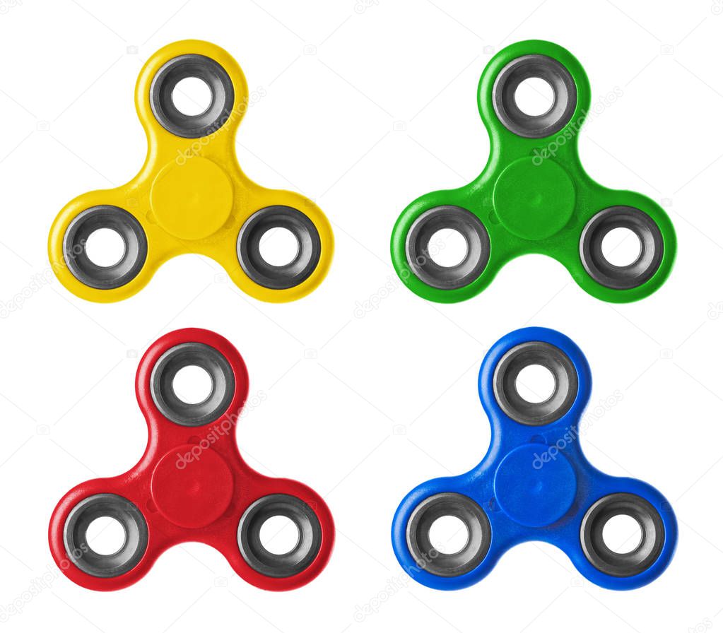 Set of spinners isolated on white background
