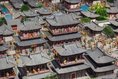 Luoyang şehir ulusal miras Parkı - Çin - mimari arka plan şehirde eski model