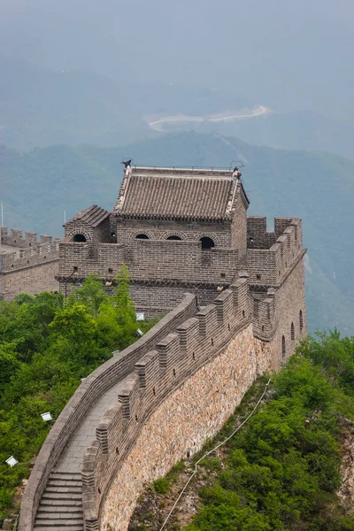 Grande Muralha China Badaling Pequim Viagem Arquitetura Fundo — Fotografia de Stock