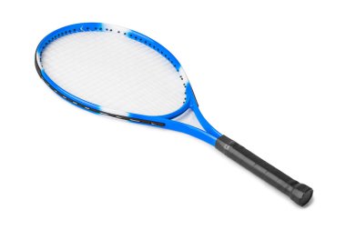 Tenis raketi beyaz arkaplanda izole edildi