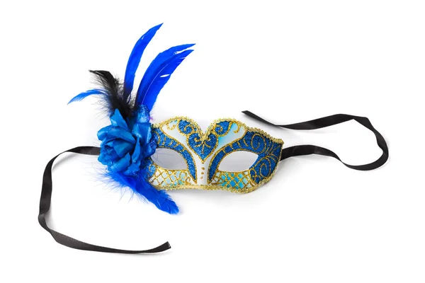 Karneval Venezianische Maske Isoliert Auf Weißem Hintergrund — Stockfoto