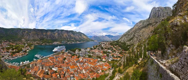 Kotor Bay Óváros Montenegró Természeti Építészeti Háttér — Stock Fotó