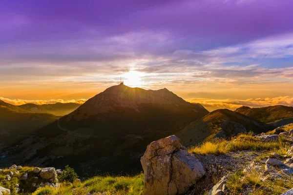 Nationaal Park Lovcen Mountains Bij Zonsondergang Montenegro — Stockfoto