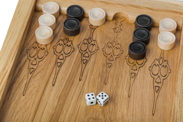 Backgammon Játéktér Kockák Játékok Háttér — Stock Fotó