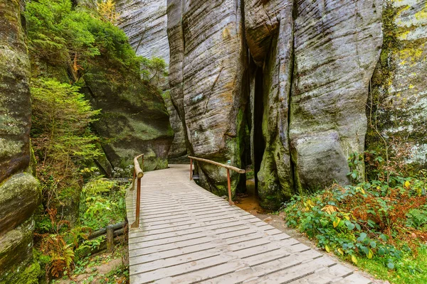 Rocas Adrspach Teplice Parque Natural Checo Viajes Antecedentes Naturales — Foto de Stock