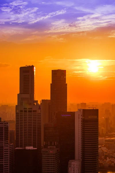 Cingapura Abril Skyline Cidade Singapura Marina Bay Abril 2016 Singapura — Fotografia de Stock