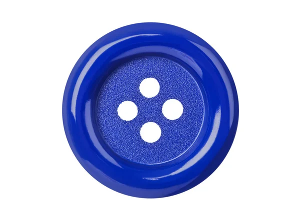 Синяя Кнопка Белом Фоне — стоковое фото