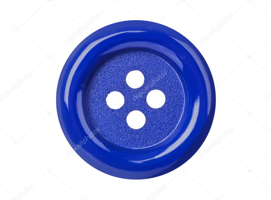 Blue button isolated on white background