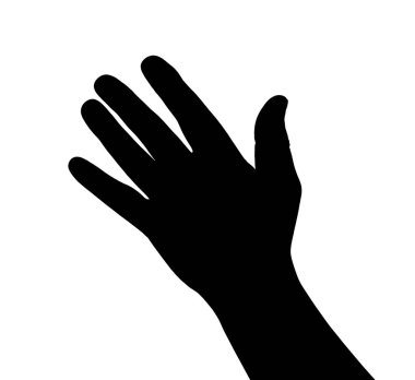 Beyaz arkaplanda insan eli izole edilmiş