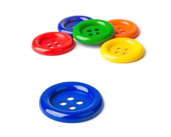 Beyaz Arka Plan Üzerinde Izole Çok Renkli Düğmeler — Stok fotoğraf