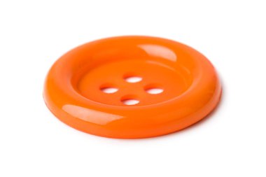 Beyaz arka plan üzerinde izole turuncu düğmesine