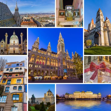 Viyana Avusturya seyahat görüntüleri (Resimler) - mimari arka plan kolaj