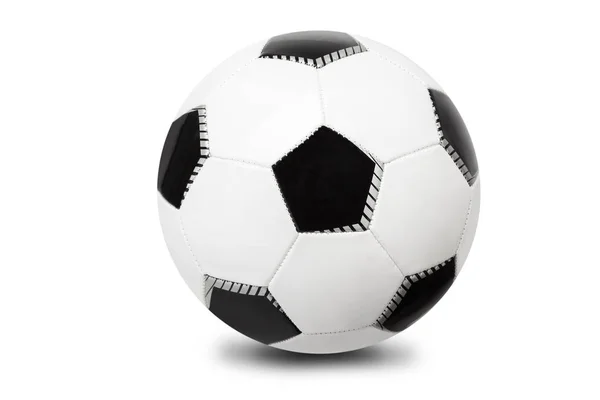 Μπάλα Ποδοσφαίρου Απομονώνονται Λευκό Φόντο — Φωτογραφία Αρχείου