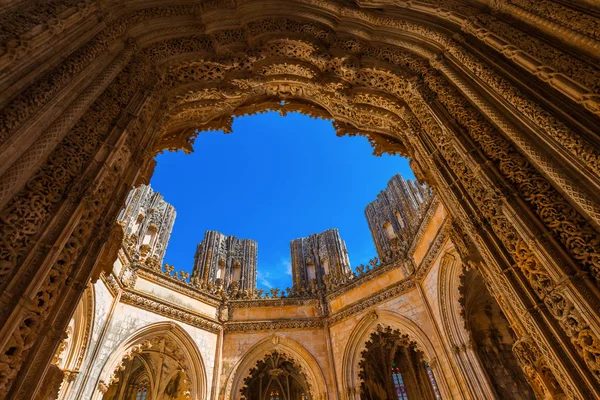 Nedokončené Kaple Pozadí Architektura Klášteru Batalha Portugalsko — Stock fotografie