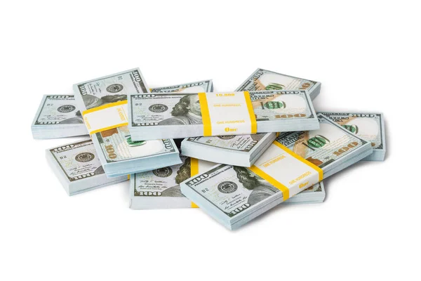Bundles Money Isolated White Background — Stock Photo, Image