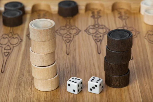 Backgammon Speelveld Dices Games Achtergrond — Stockfoto