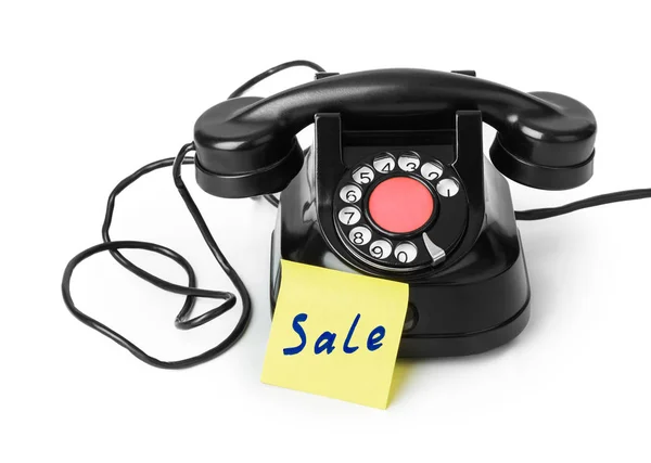 Vintage Telephone Paper Sale Isolated White Background — Stock Photo, Image