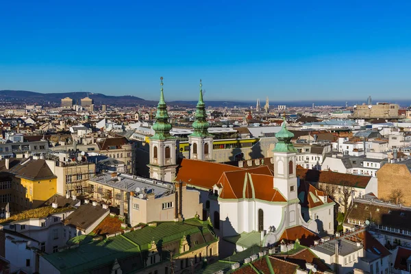 Vienna Oostenrijk Panorama Stadsgezicht Het Platform Achtergrond — Stockfoto