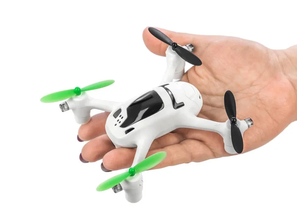 Drone Mão Isolado Fundo Branco — Fotografia de Stock