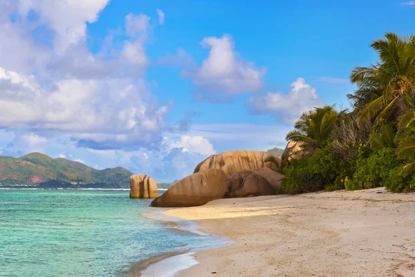 Strand Source Argent Auf Den Seychellen Hintergrund Der Natur — Stockfoto