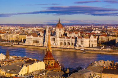 Budapeşte Macaristan - cityscape mimari arka plan Meclis'te