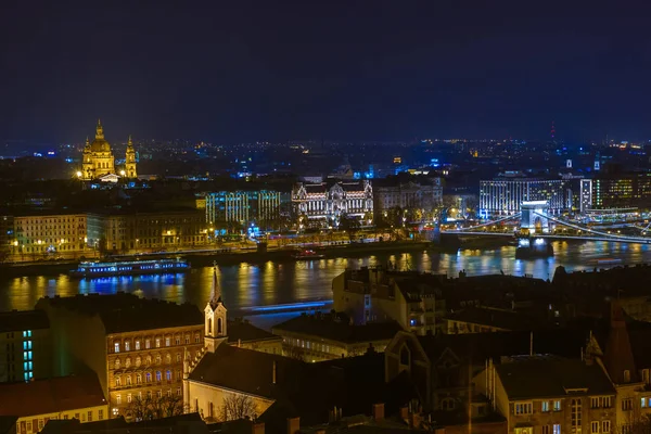 Most Łańcuchowy Budapeszcie Cityscape Architektura Tło — Zdjęcie stockowe