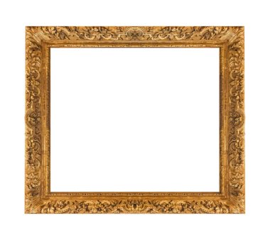 Beyaz arkaplanda izole edilmiş eski ahşap çerçeve