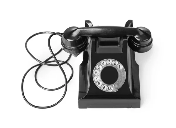 白色背景隔离的老式电话 — 图库照片