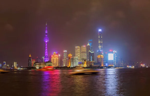 Shanghai China Mei 2018 Een Nachtzicht Skyline Van Koloniale Dijk — Stockfoto