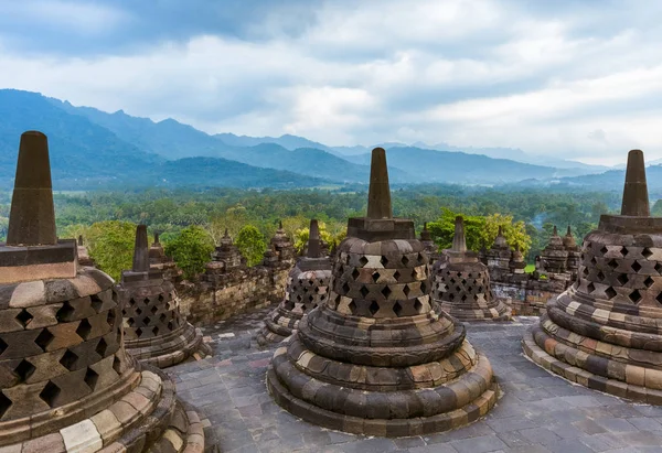 Java Endonezya Daki Borobudur Buddist Tapınağı Seyahat Mimari Geçmişi — Stok fotoğraf