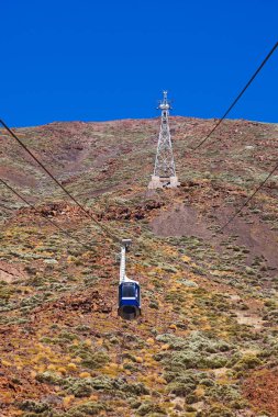 Volkan Teide Tenerife adasındaki - kanarya İspanya arabaya teleferik