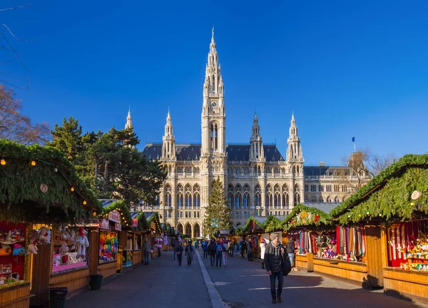 Vienna Oostenrijk December 2016 Kerstmarkt Buurt Van City Hall December — Stockfoto