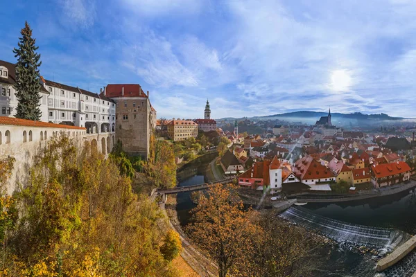 捷克共和国Cesky Krumlov城市景观 旅行和建筑背景 — 图库照片