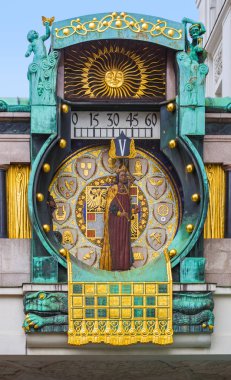 Famous Ankeruhr Clock in Hoher Markt - Vienna Austria clipart