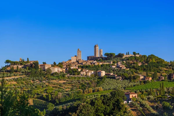 San Gimignano Medeltida Stad Toscana Italien Arkitektur Bakgrund — Stockfoto